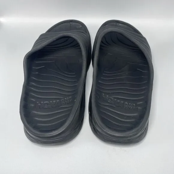 Hoka One One Ora Mens Black Sandals Recovery Slides Comfort Cushioned Slip On M7 - Picture 3 of 6